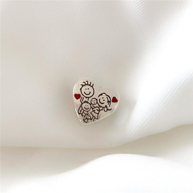 BERLOQUE PRATA 925 CORAÇÃO FAMÍLIA