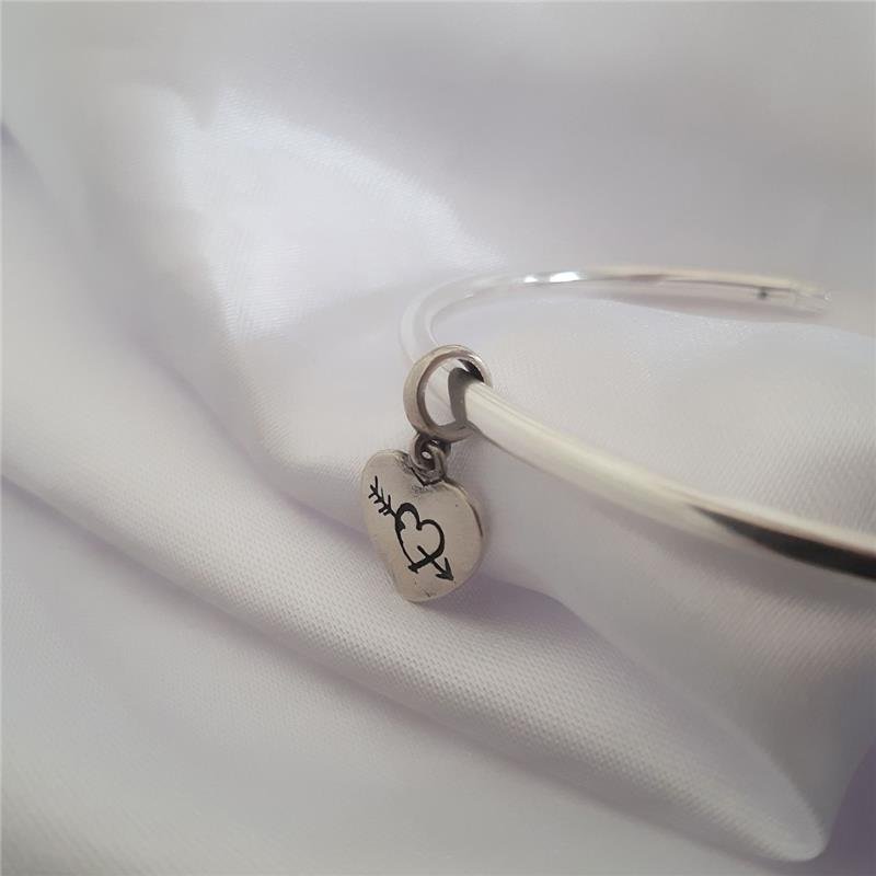 BERLOQUE PRATA 925 CORAÇÃO FLECHA CUPIDO