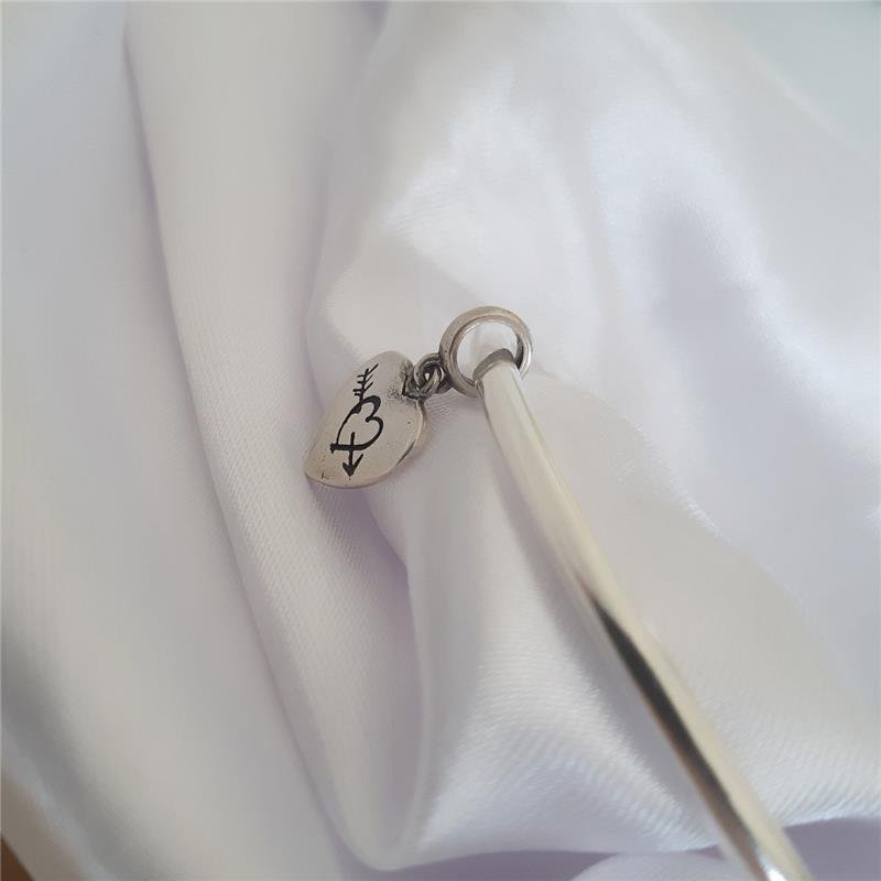 BERLOQUE PRATA 925 CORAÇÃO FLECHA CUPIDO