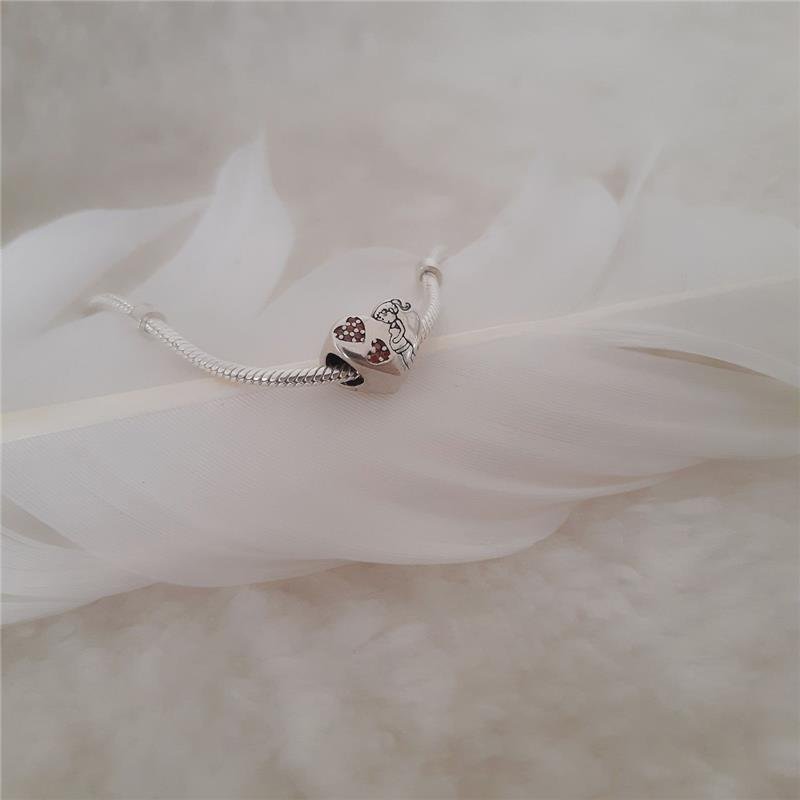 BERLOQUE PRATA 925 CORAÇÃO GESTANTE COM ZIRCÔNIA LARANJA