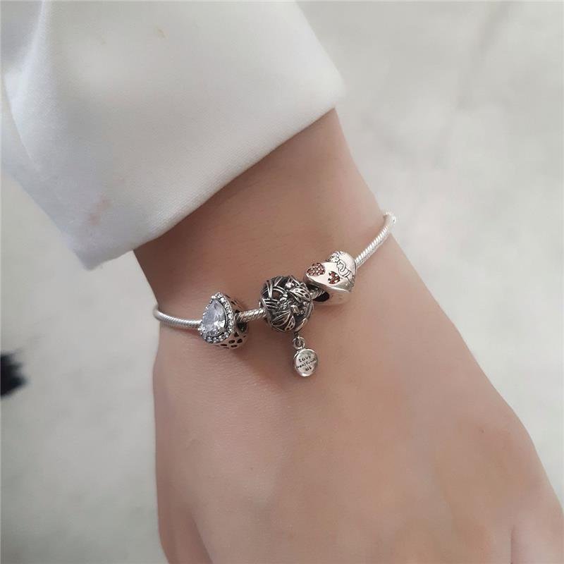 BERLOQUE PRATA 925 CORAÇÃO GESTANTE COM ZIRCÔNIA LARANJA