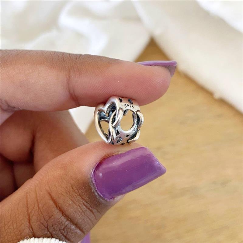 BERLOQUE PRATA 925 CORAÇÃO INFINITO MÃE