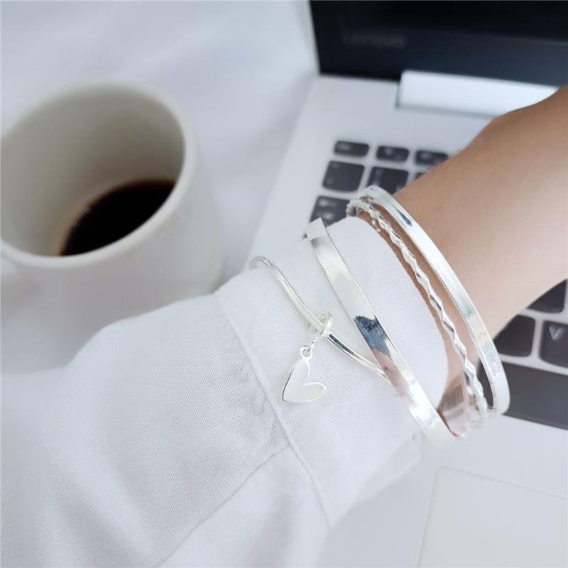 BERLOQUE PRATA 925 CORAÇÃO LISO