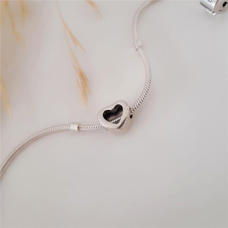 BERLOQUE PRATA 925 CORAÇÃO LISO VAZADO