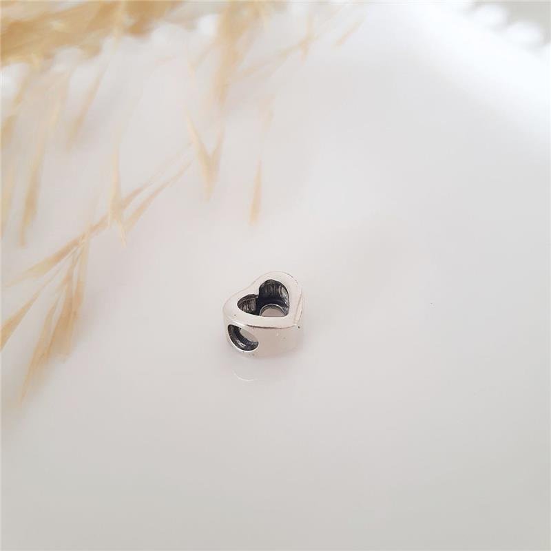 BERLOQUE PRATA 925 CORAÇÃO LISO VAZADO