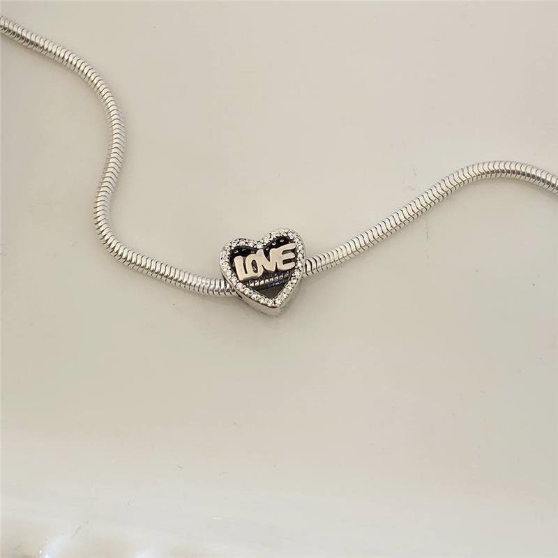 BERLOQUE PRATA 925 CORAÇÃO LOVE COM PEDRAS