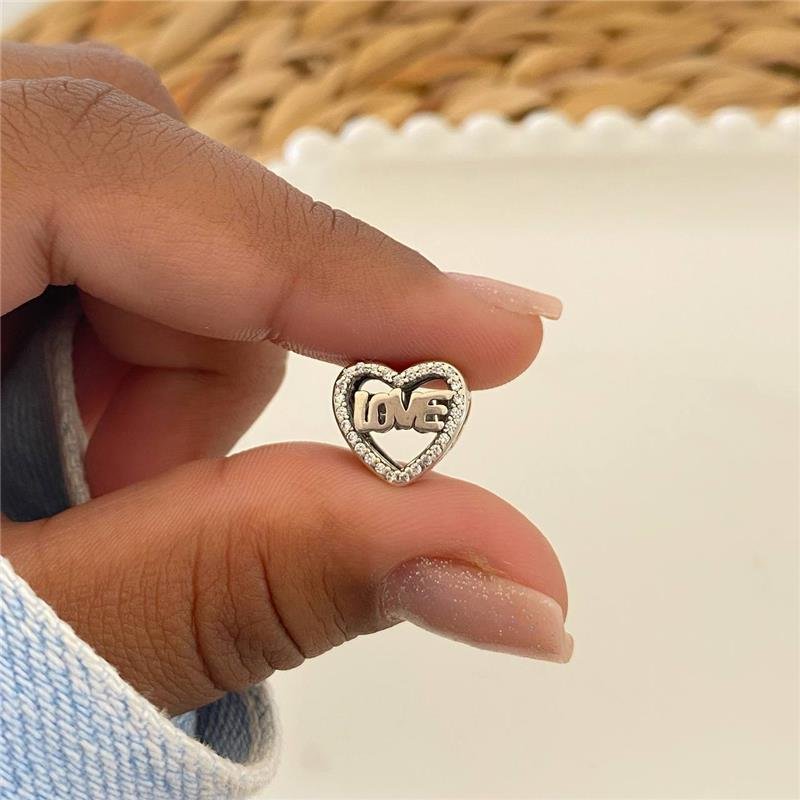 BERLOQUE PRATA 925 CORAÇÃO LOVE COM PEDRAS
