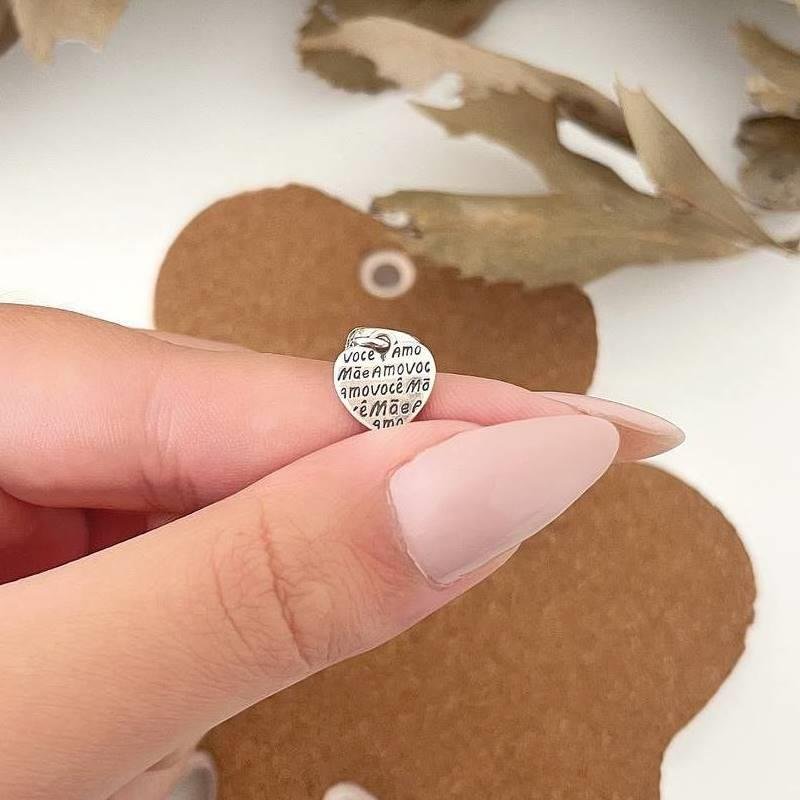 BERLOQUE PRATA 925 CORAÇÃO MÃE