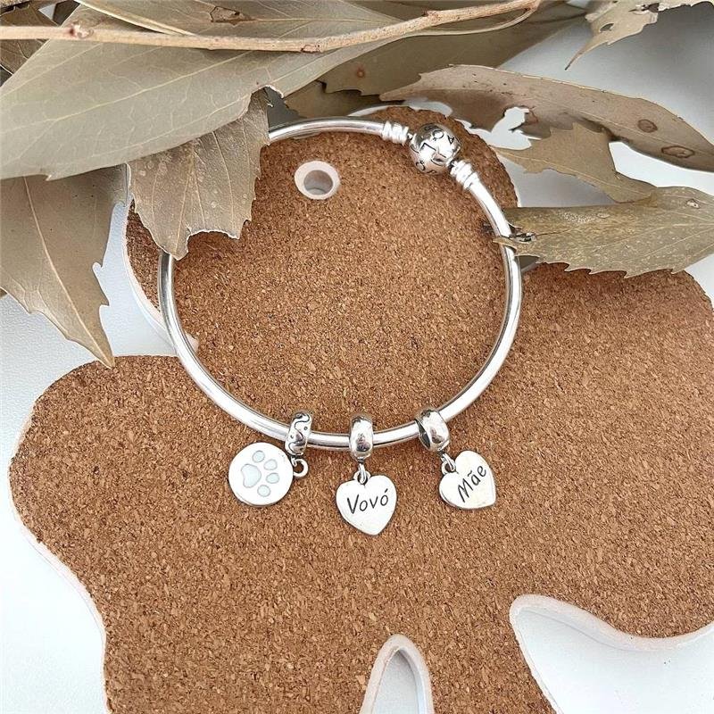 BERLOQUE PRATA 925 CORAÇÃO MÃE