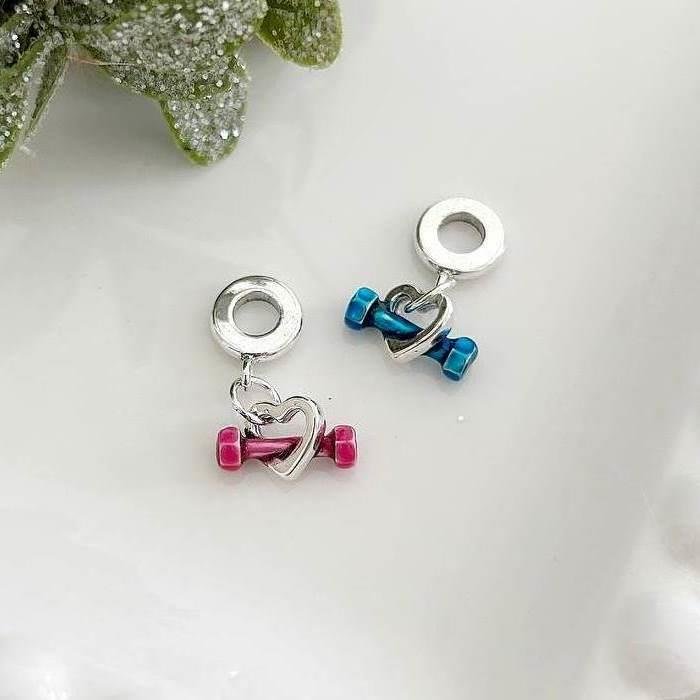 BERLOQUE PRATA 925 CORAÇÃO PESO HALTER ACADEMIA