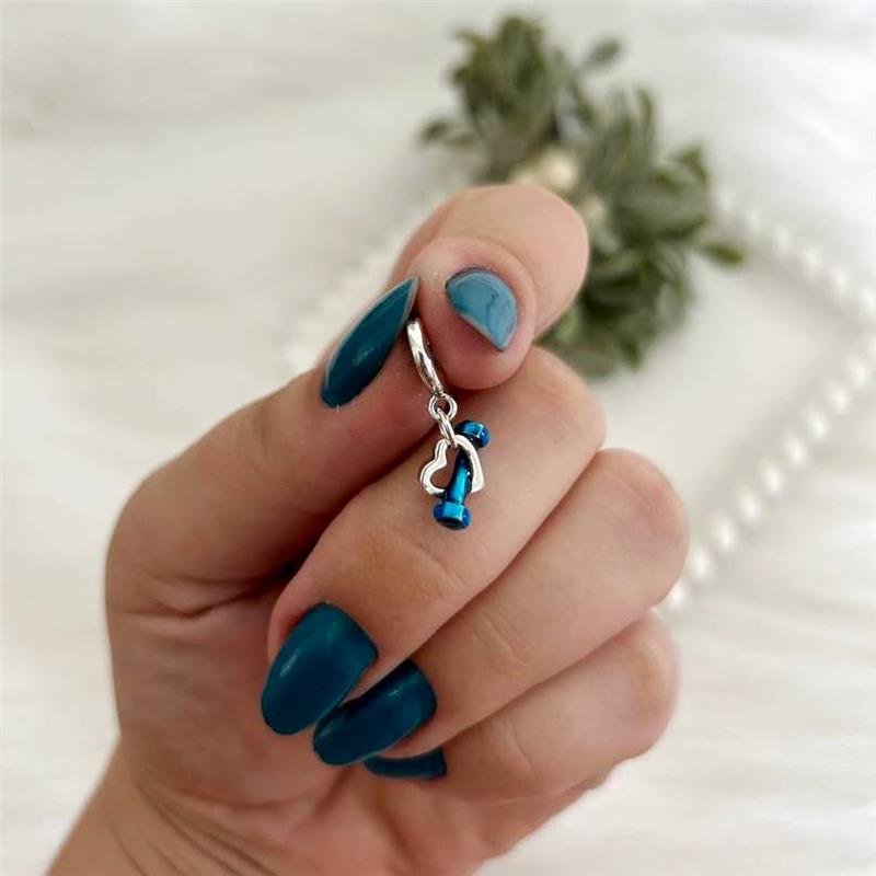 BERLOQUE PRATA 925 CORAÇÃO PESO HALTER ACADEMIA