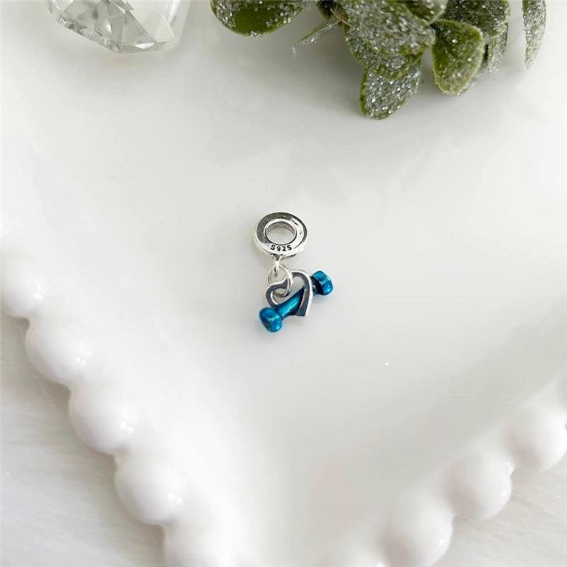 BERLOQUE PRATA 925 CORAÇÃO PESO HALTER ACADEMIA