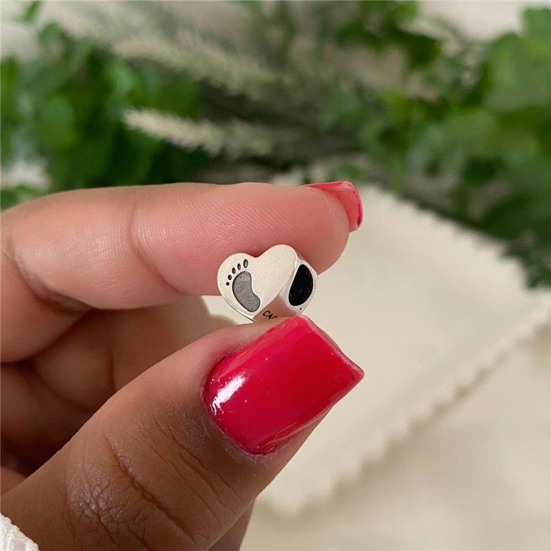 BERLOQUE PRATA 925 CORAÇÃO PÉZINHO