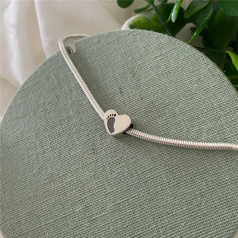 BERLOQUE PRATA 925 CORAÇÃO PÉZINHO