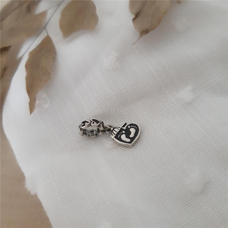 BERLOQUE PRATA 925 CORAÇÃO PÉZINHO FILHO