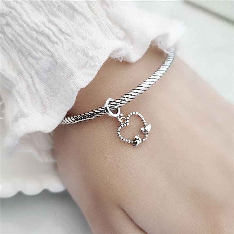 BERLOQUE PRATA 925 CORAÇÃO POMBINHOS