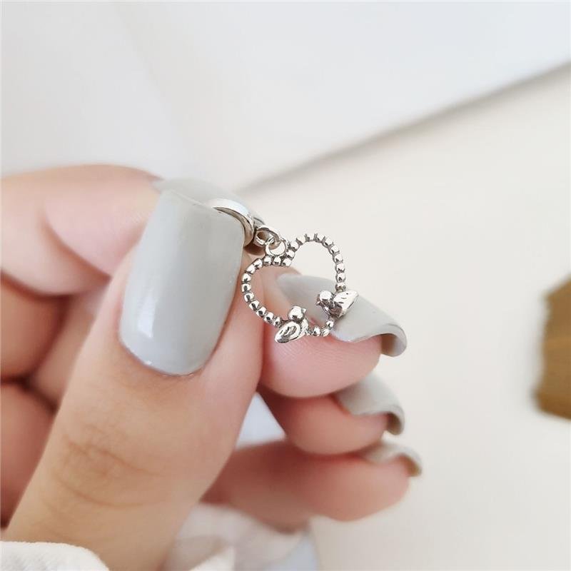 BERLOQUE PRATA 925 CORAÇÃO POMBINHOS