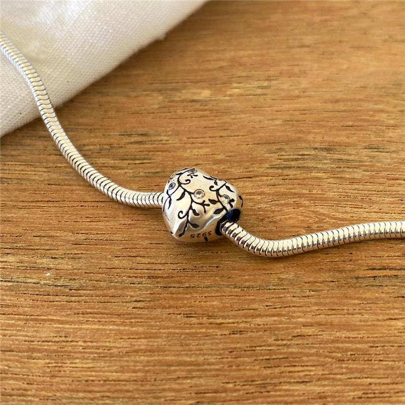 BERLOQUE PRATA 925 CORAÇÃO RAMOS CRAVEJADO