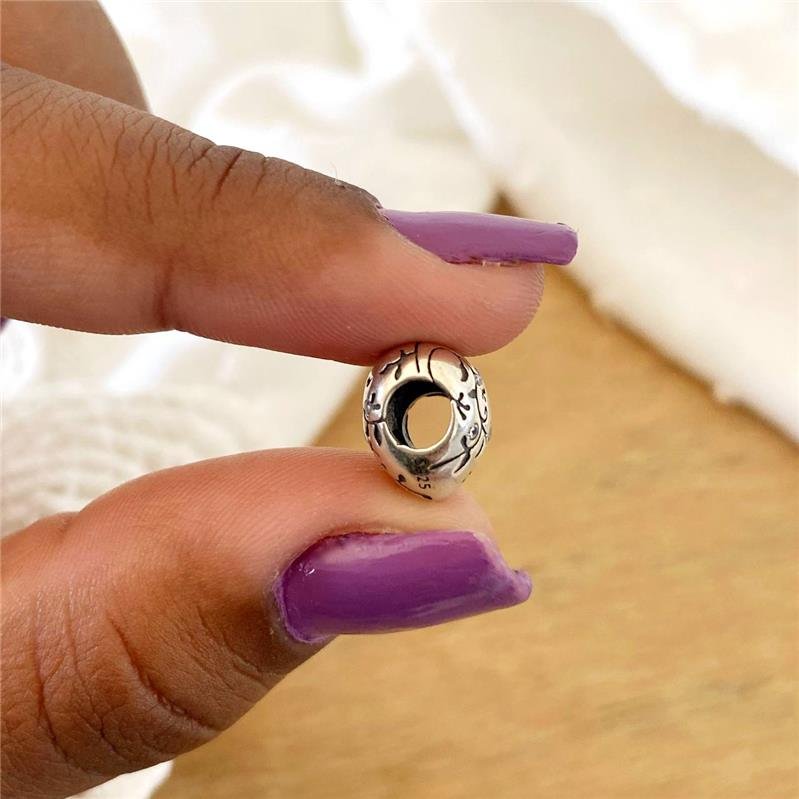 BERLOQUE PRATA 925 CORAÇÃO RAMOS CRAVEJADO