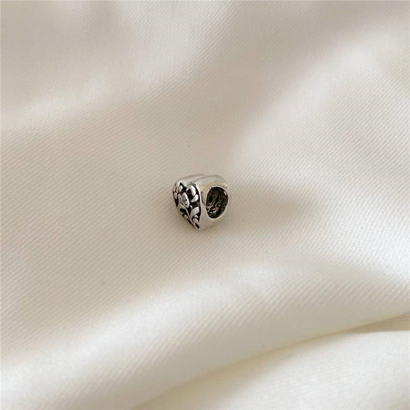 BERLOQUE PRATA 925 CORAÇÃO RAMOS FLOR