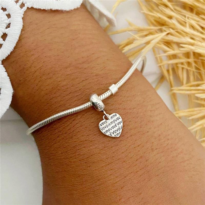 BERLOQUE PRATA 925 CORAÇÃO VOVÓ