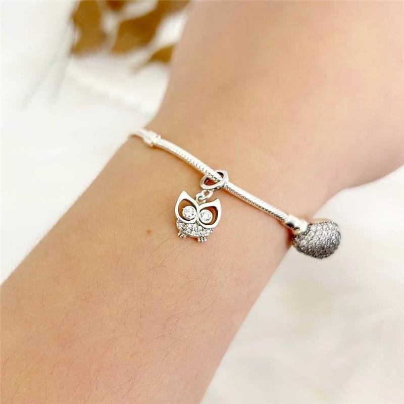 BERLOQUE PRATA 925 CORUJA CRAVEJADA