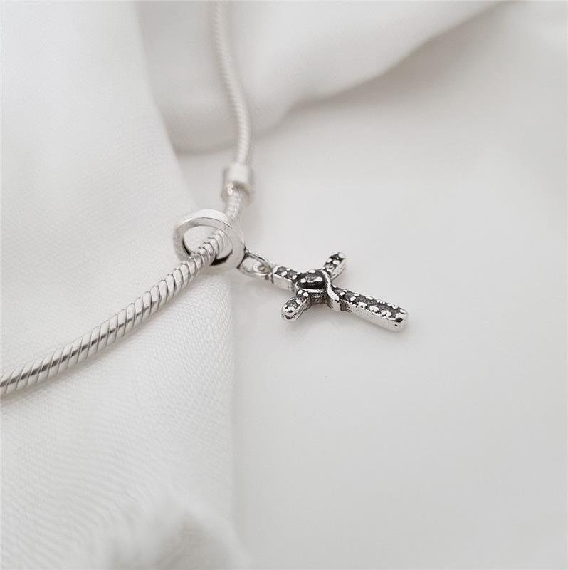 BERLOQUE PRATA 925 CRUZ CORAÇÃO