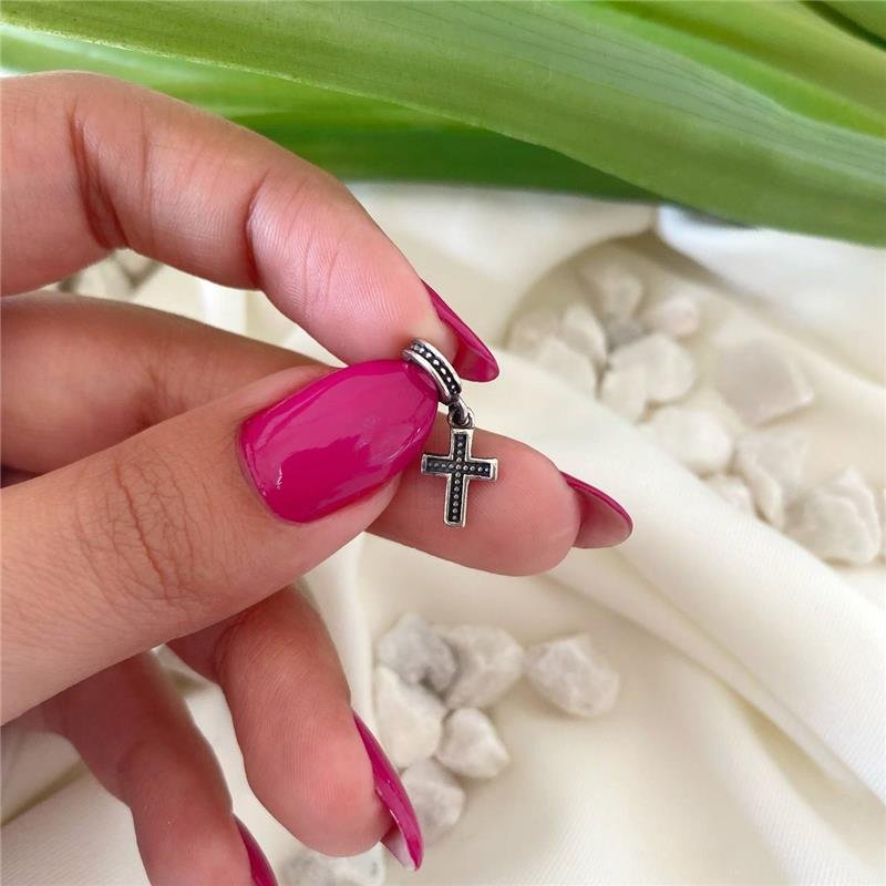 BERLOQUE PRATA 925 CRUZ TRABALHADA