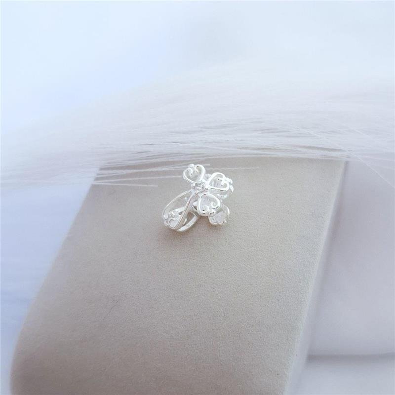 BERLOQUE PRATA 925 CRUZ VAZADA MICROZIRCÔNIA