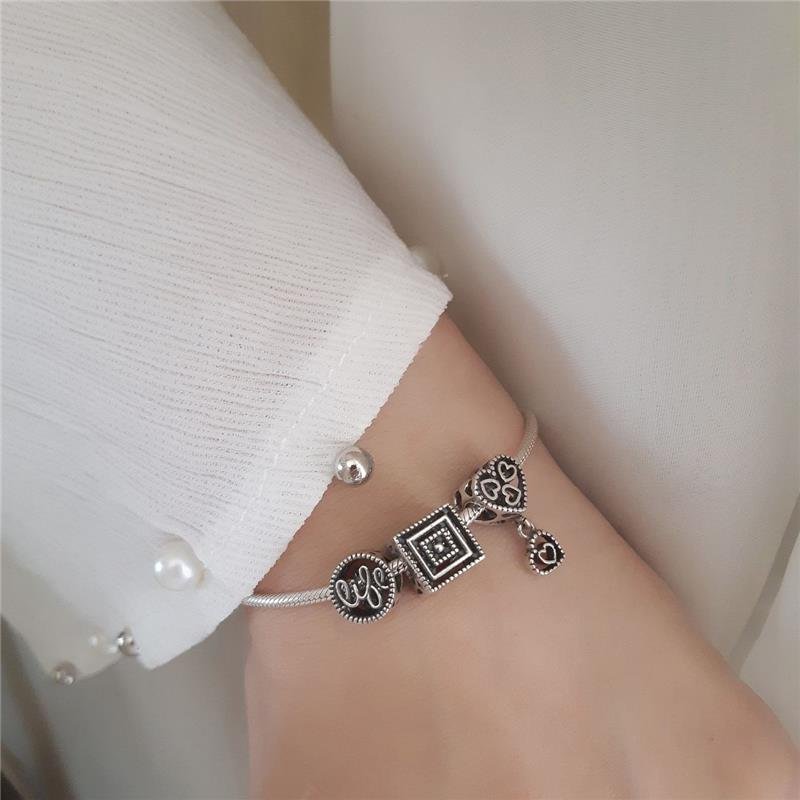 BERLOQUE PRATA 925 CUBO COM QUADRADOS 