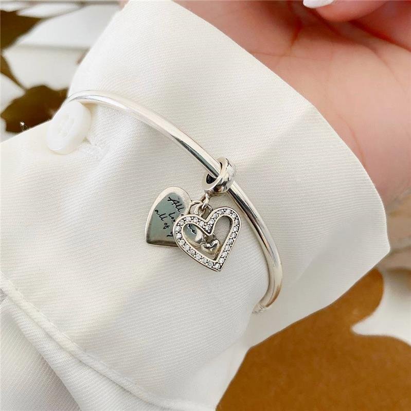 BERLOQUE PRATA 925 DOIS CORAÇÕES 