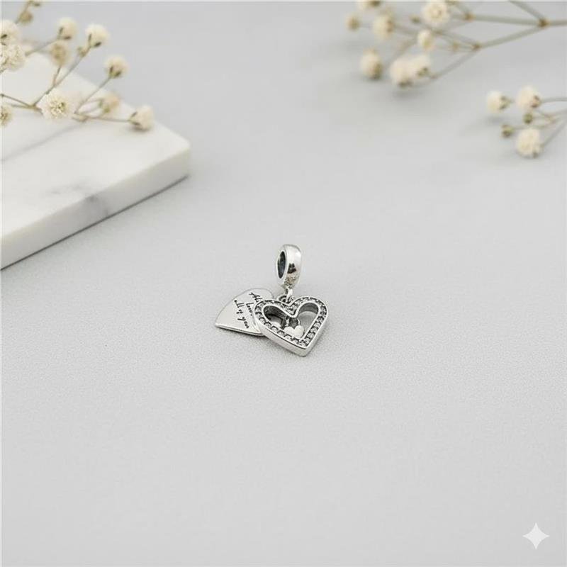 BERLOQUE PRATA 925 DOIS CORAÇÕES 