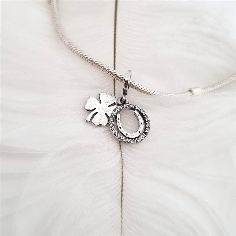 BERLOQUE PRATA 925 FERRADURA TREVO SORTE