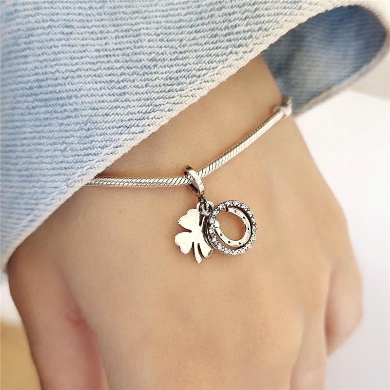 BERLOQUE PRATA 925 FERRADURA TREVO SORTE