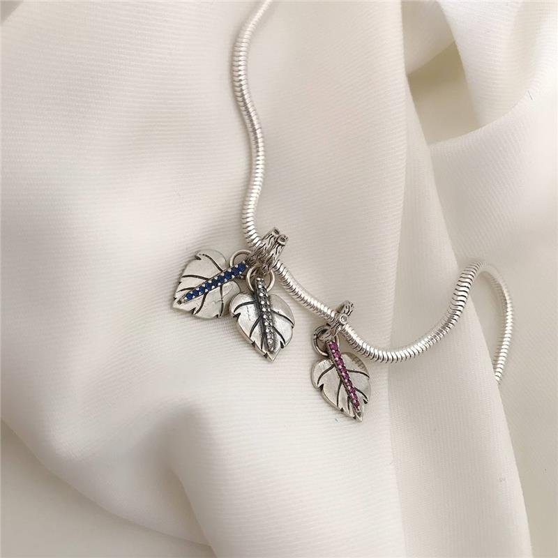 BERLOQUE PRATA 925 FOLHA COM PEDRA