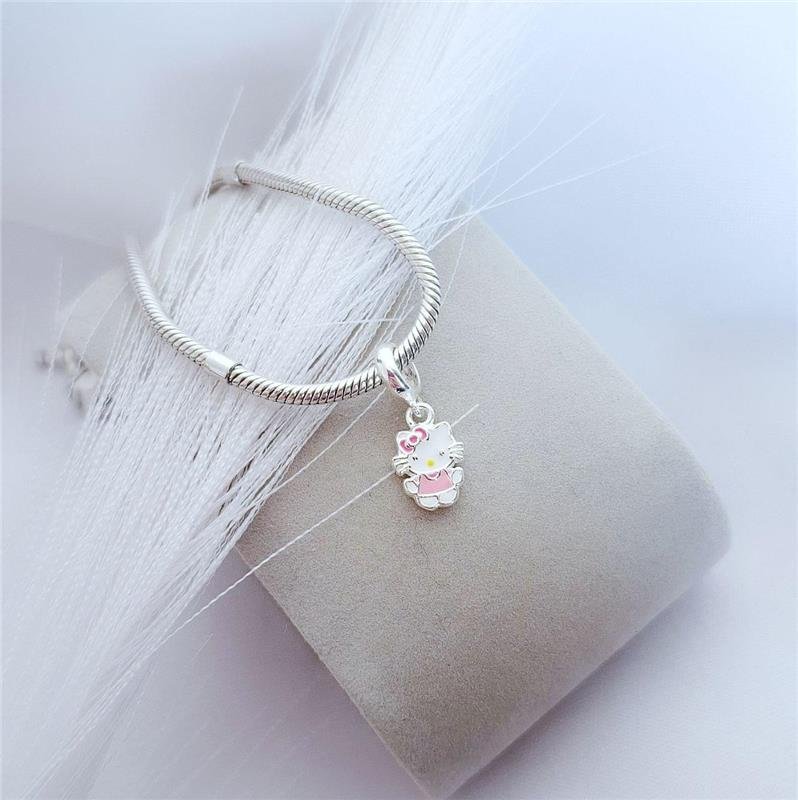 BERLOQUE PRATA 925 GATINHA ROSA