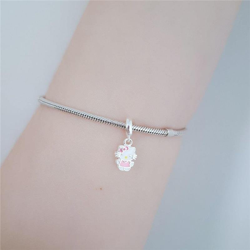 BERLOQUE PRATA 925 GATINHA ROSA