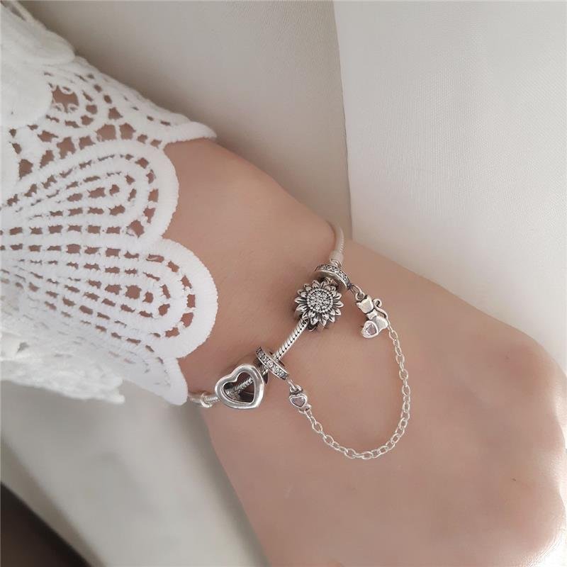 BERLOQUE PRATA 925 GATINHO E CORAÇÃO COM CORRENTINHA 