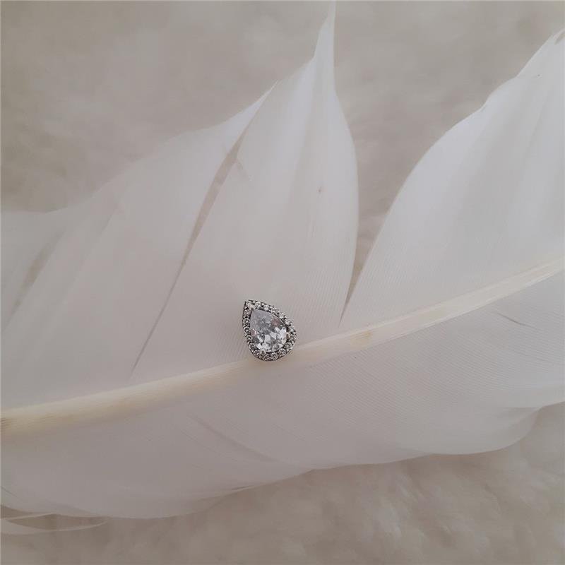 BERLOQUE PRATA 925 GOTA CRAVEJADA