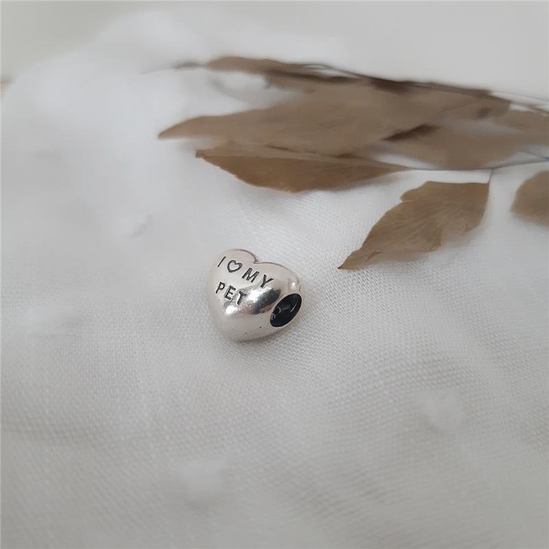 BERLOQUE PRATA 925 I LOVE MY PET E PATINHA COM ZIRCÔNIA