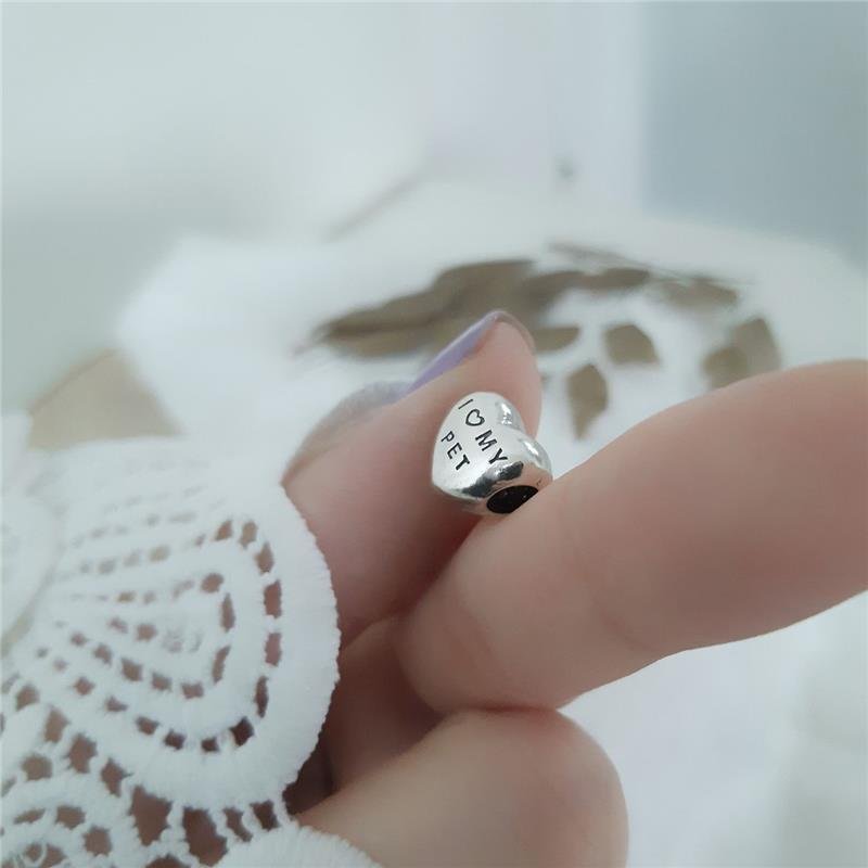 BERLOQUE PRATA 925 I LOVE MY PET E PATINHA COM ZIRCÔNIA