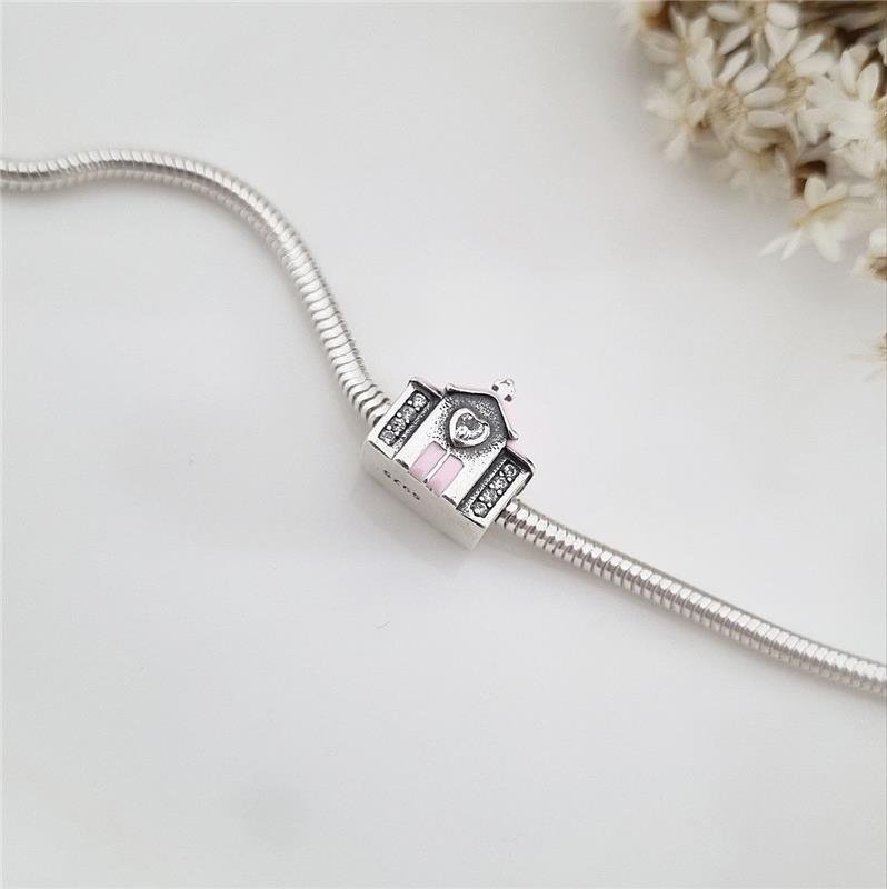 BERLOQUE PRATA 925 IGREJA ROSA COM PEDRA