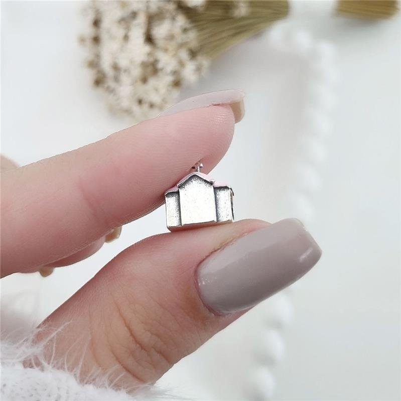 BERLOQUE PRATA 925 IGREJA ROSA COM PEDRA