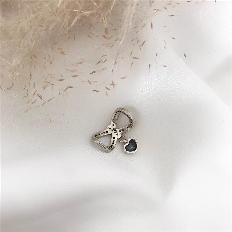 BERLOQUE PRATA 925 LAÇO COM CORAÇÃO