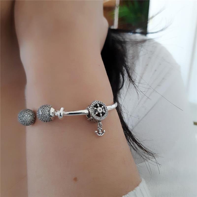 BERLOQUE PRATA 925 LEME E ÂNCORA PEDRA