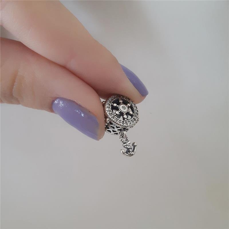 BERLOQUE PRATA 925 LEME E ÂNCORA PEDRA