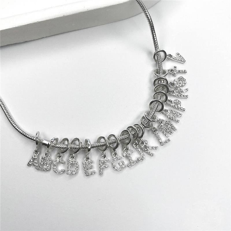 BERLOQUE PRATA 925 LETRAS CRAVEJADAS MICROZIRCÔNIAS