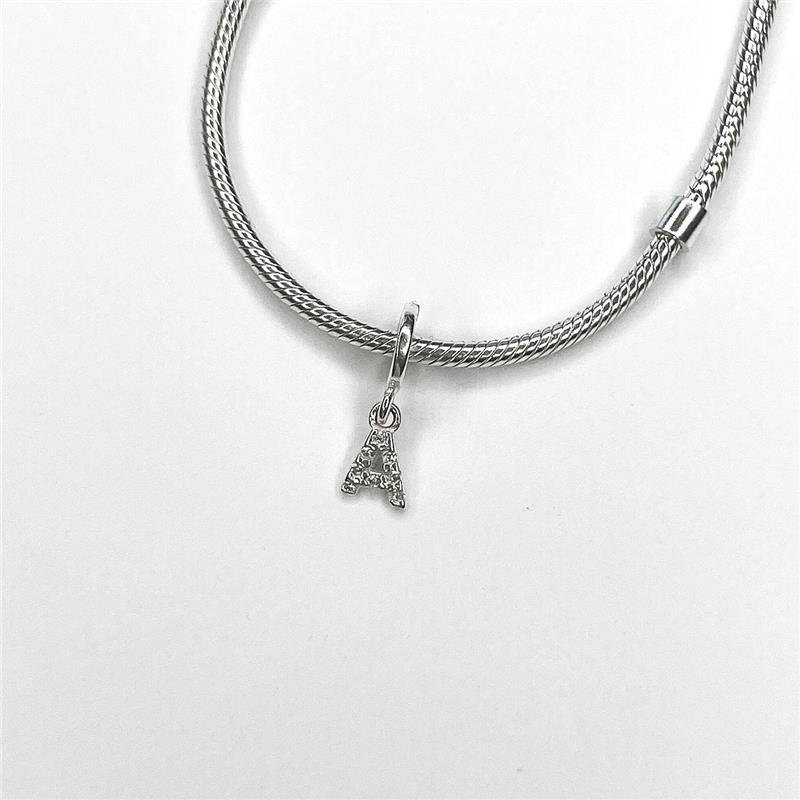 BERLOQUE PRATA 925 LETRAS CRAVEJADAS MICROZIRCÔNIAS