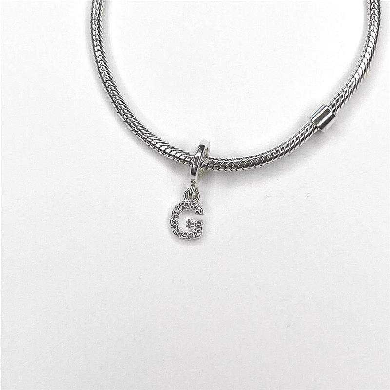 BERLOQUE PRATA 925 LETRAS CRAVEJADAS MICROZIRCÔNIAS