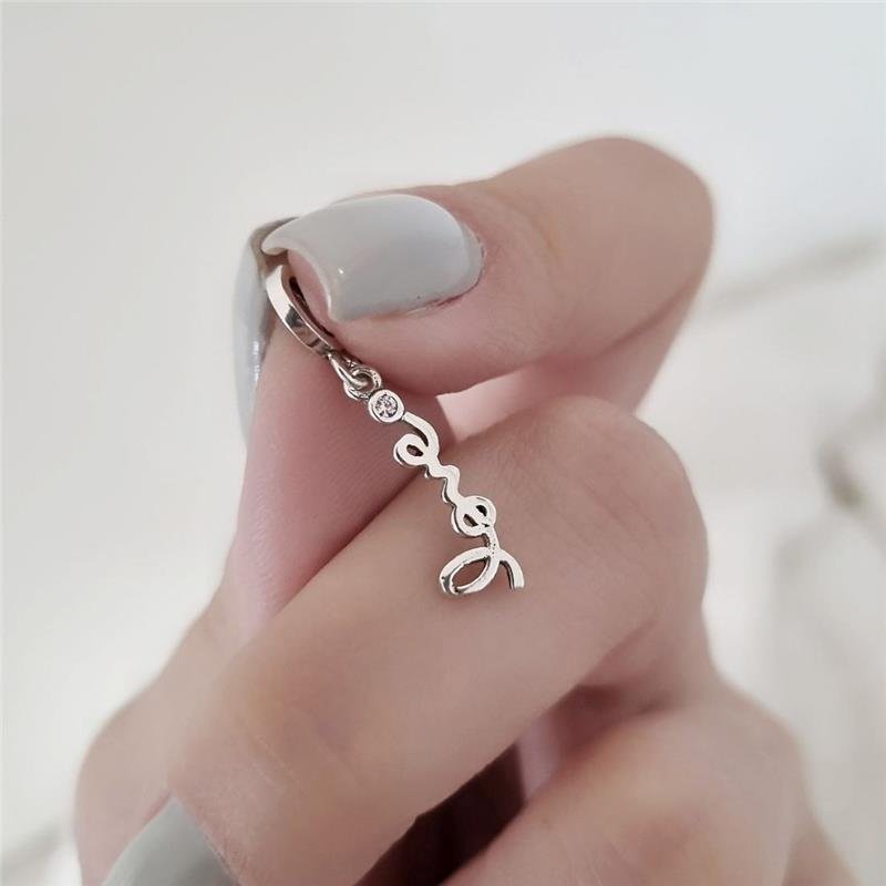 BERLOQUE PRATA 925 LOVE PEDRA ROSA